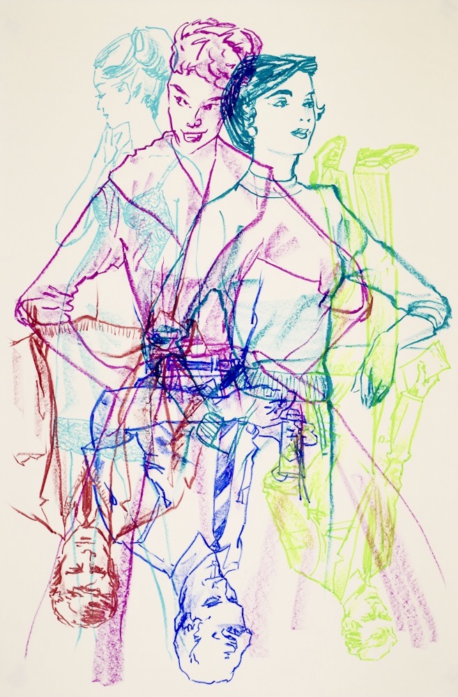 Study for One Life to Live 2017 36x24 oil pastel on rag paper