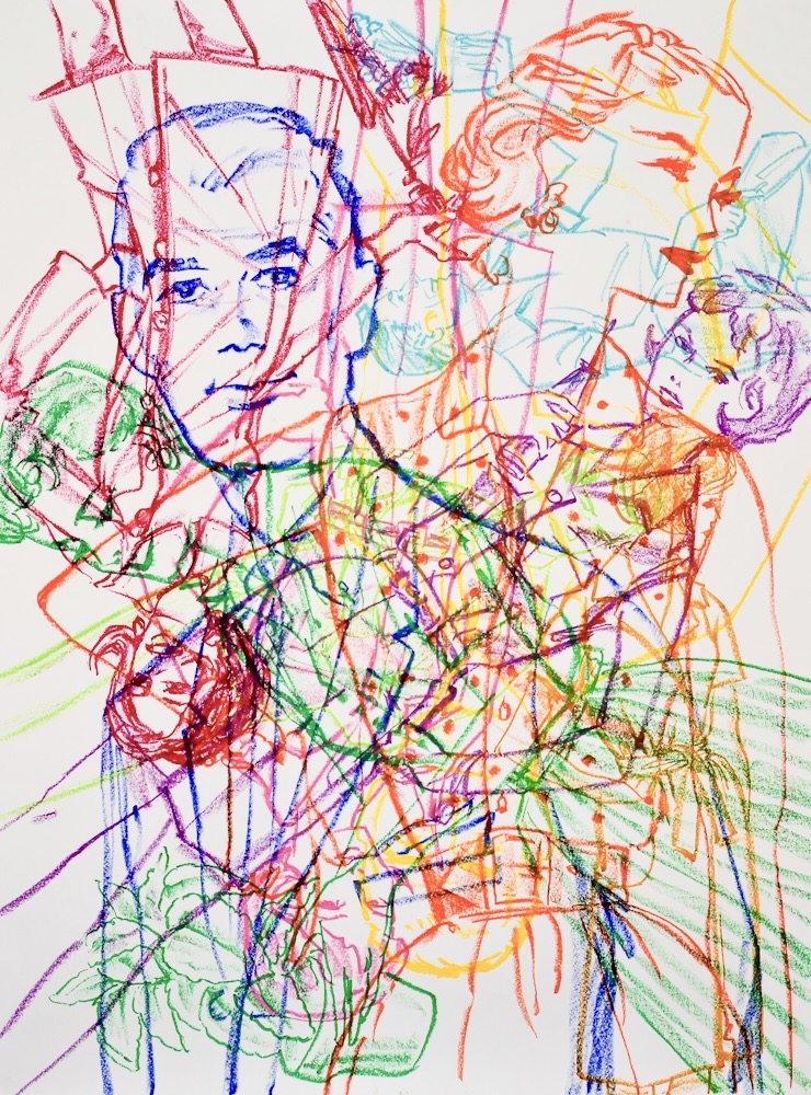 (second) Study for The Best of Everything 2017 48x36 oil pastel on paper