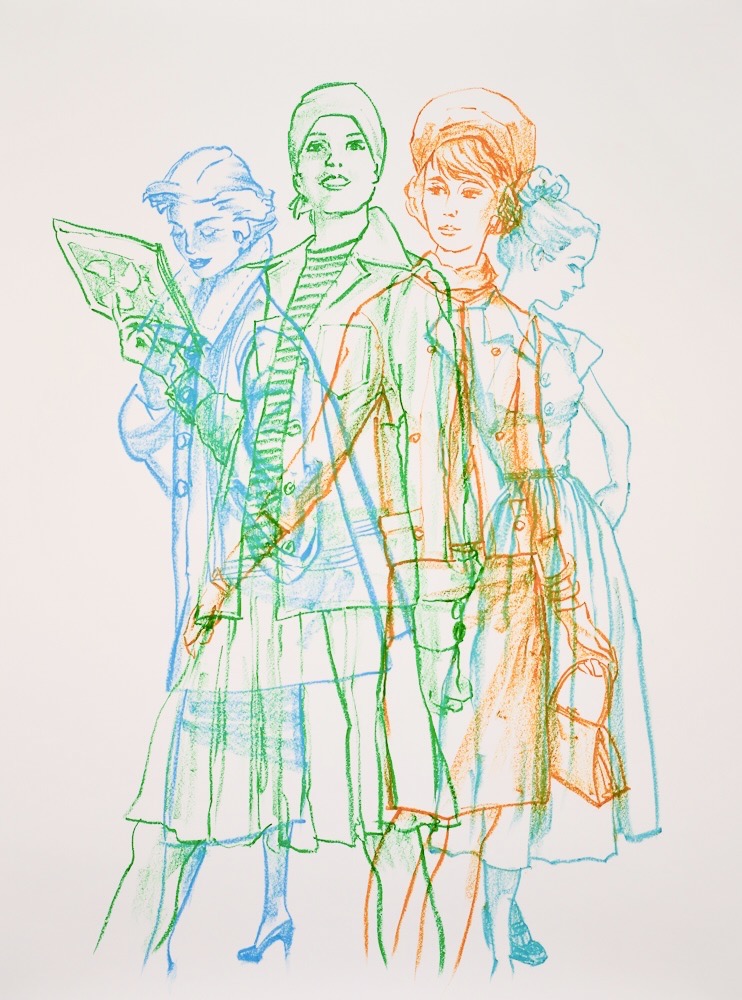 Study for Peyton Place 3 2017 48x36 oil pastel on paper