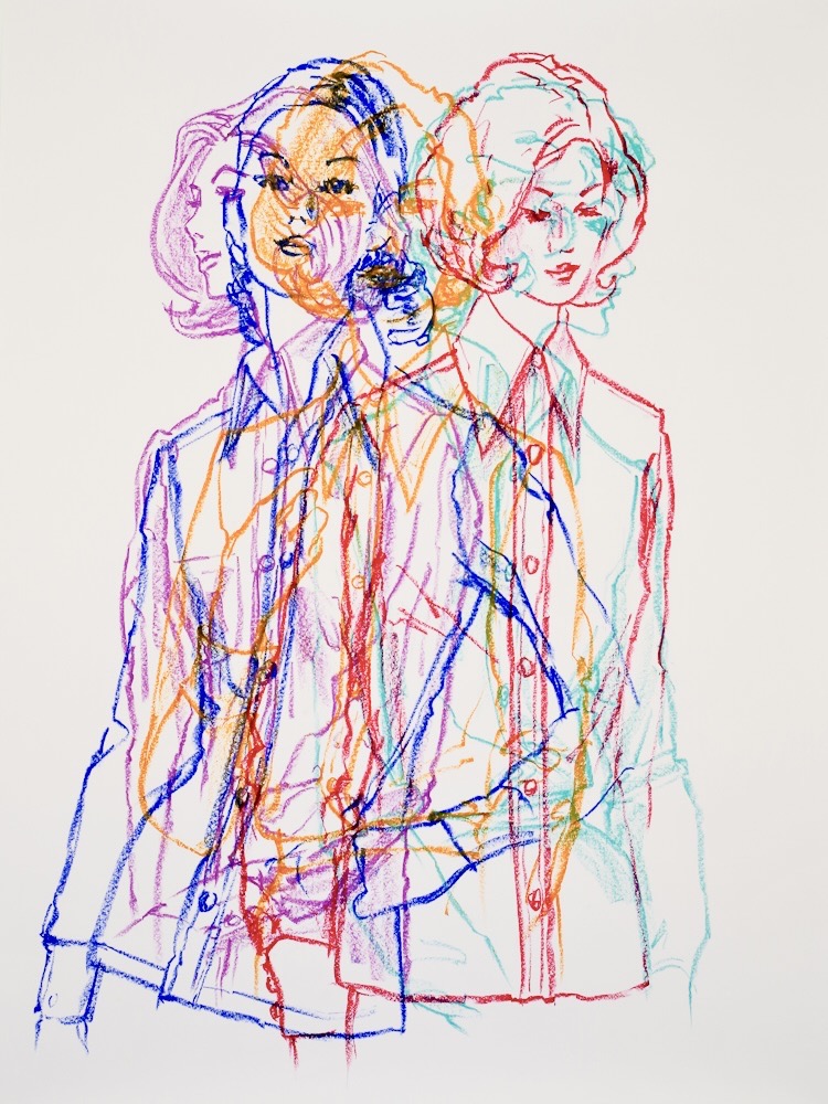 Study for Peyton Place 4 2017 48x36 oil pastel on paper