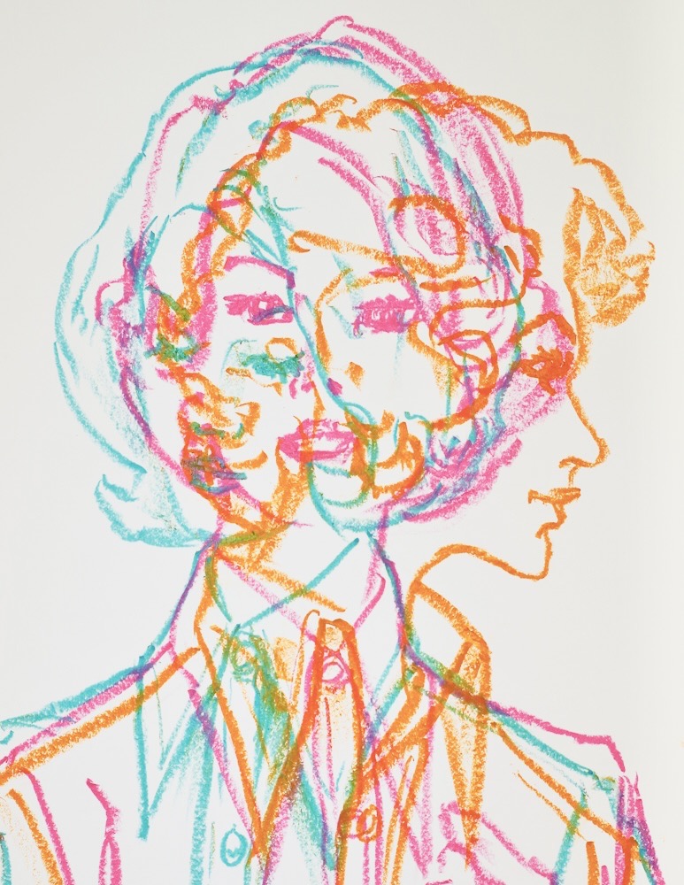 (second) Study for Peyton Place 4 2017 (detail) oil pastel on paper