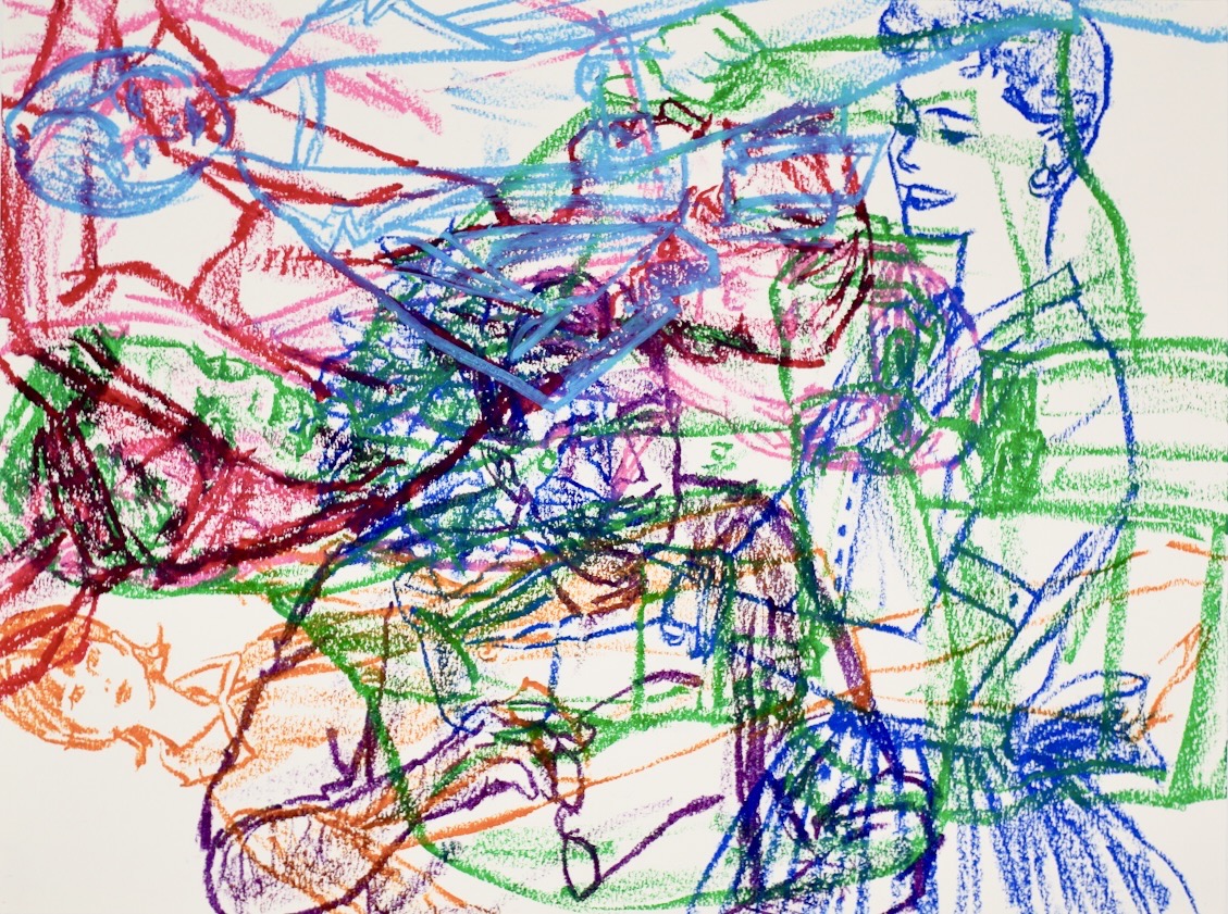Study for Geritol 2018 18x24 oil pastel on watercolor paper