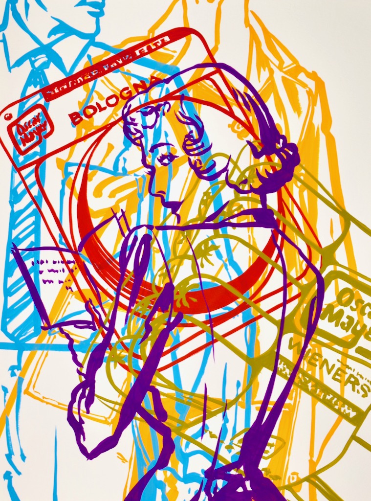 The Clue in the Diary 2 24x18 gouache on watercolor paper 2019
