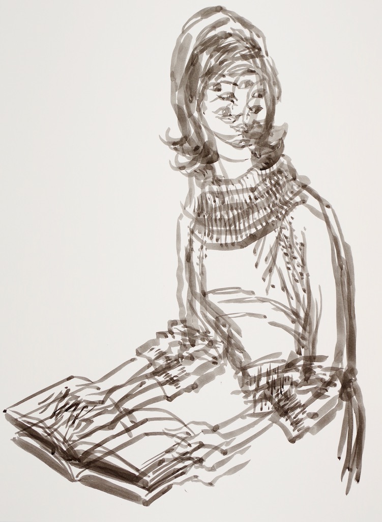 Self Portrait 30x22 ink on watercolor paper
