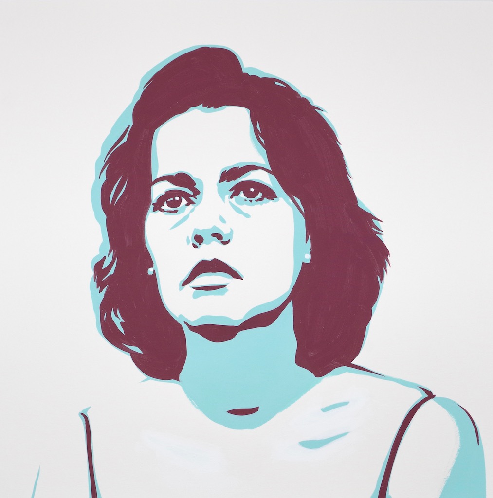 Jeanne Moreau 1 (in La Notte 1961) 22x22 gouache on watercolor paper
