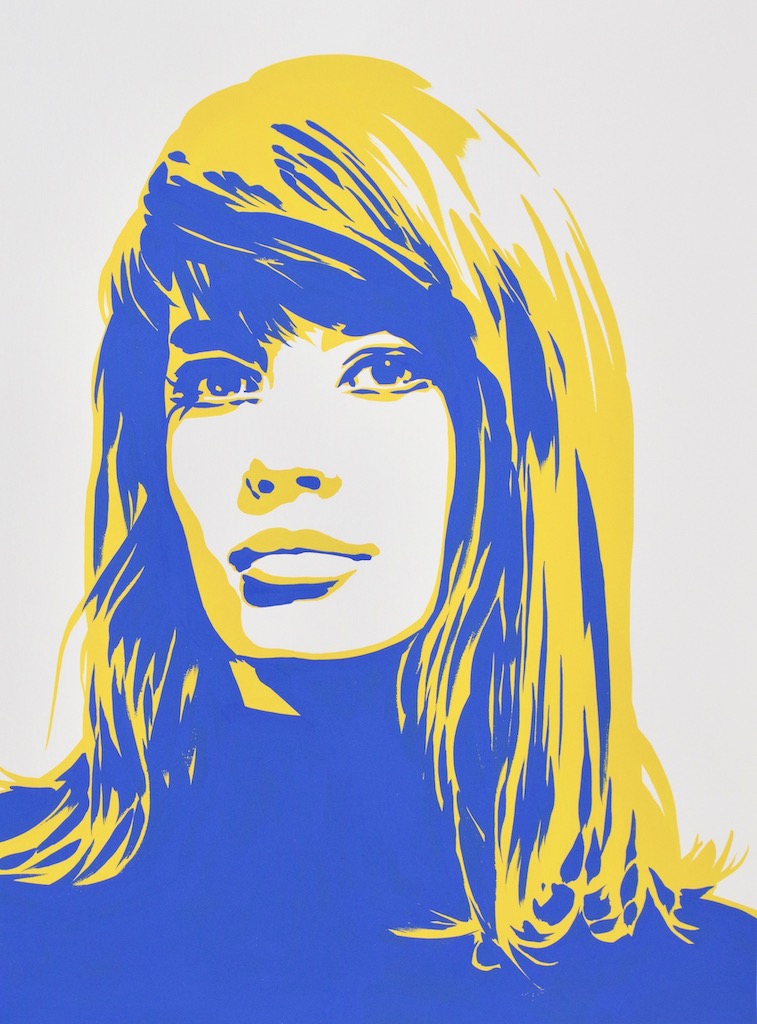 Francoise Hardy 22x30 gouache on watercolor paper