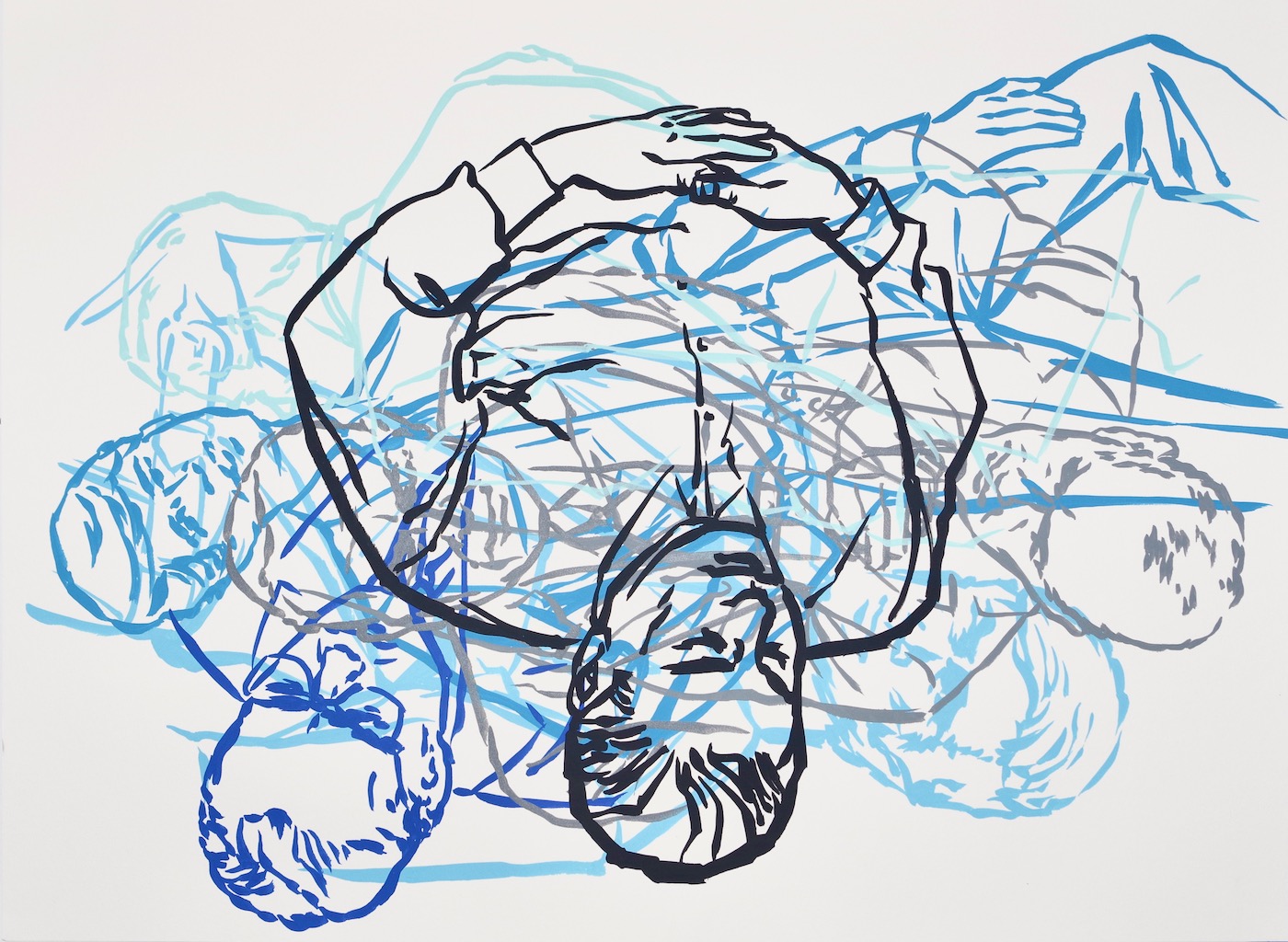 All-American Middle-Aged White Men 4 30x22 gouache on watercolor paper