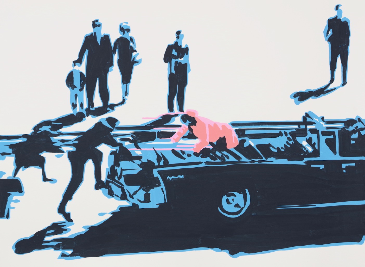 Zapruder (frame 369)  22x30 gouache on watercolor paper