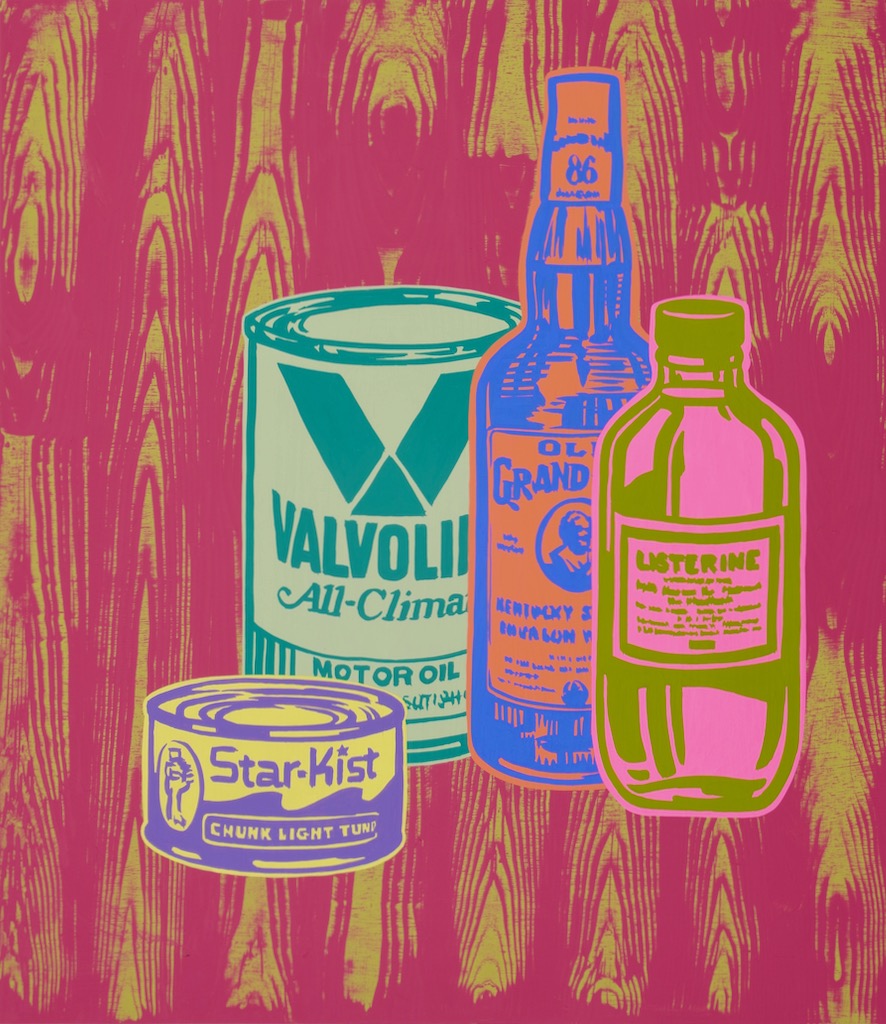 Cocktail 1  30x26  gouache and acrylic on wood panel