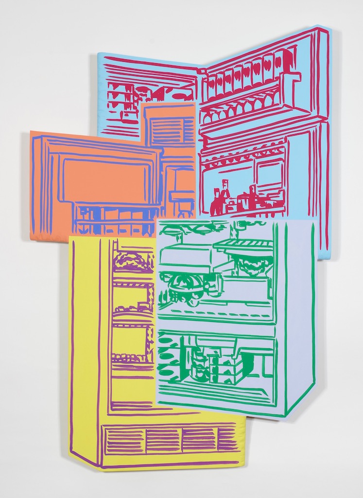 Fridge 28x19 acrylic gouache on shaped mdf panel