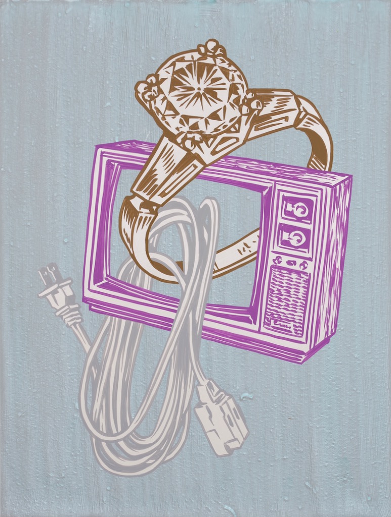 Trio 8 24x18  acrylic gouache on wood panel