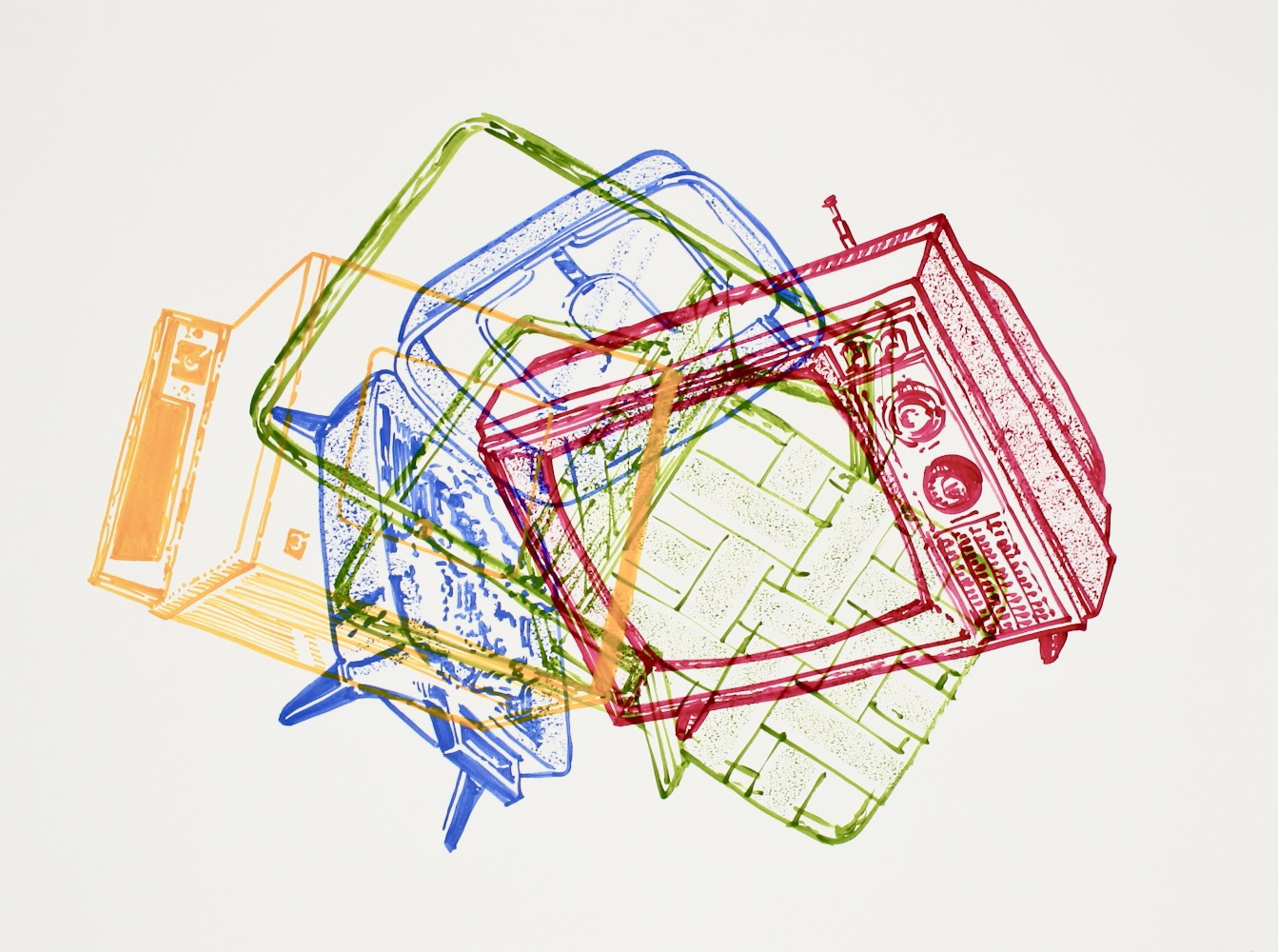 Study for Quartet 4 2015 18x24 gouache and acrylic on watercolor paper