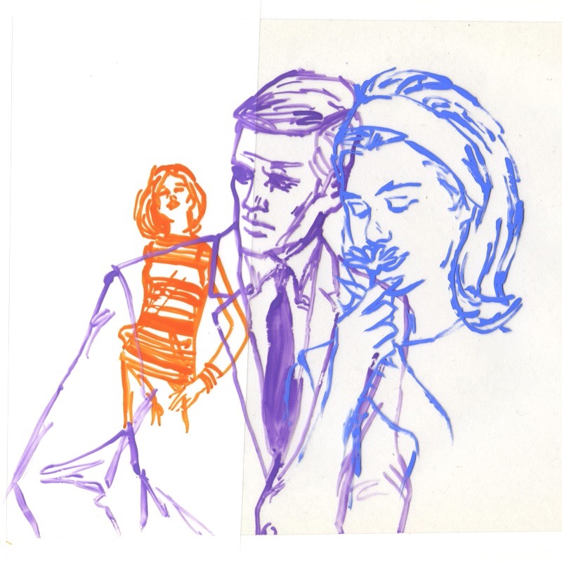 Study for Guiding Light 2015 8x8 gouache on acetate sheets