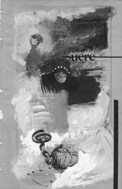 untitled excerpt from Cafe Sur Papier 8x5 1987 mixed media on paper