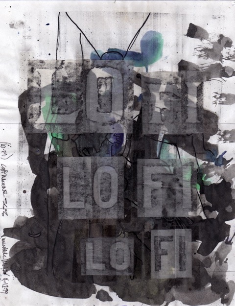 Lo Fi Lo Fi Lo Fi 1999 11x8.5 graphite on collage