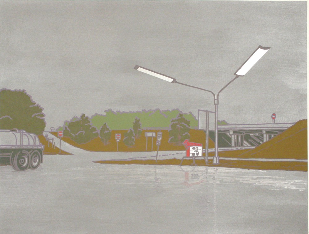 Off Ramp (acid rain) 2 2012 19x25 acrylic on paper